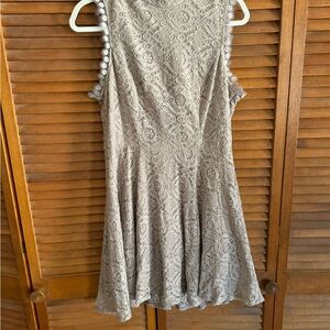 City Triangles Gray Lace Dress